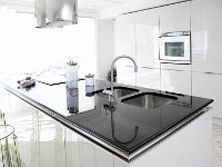 Modern white kitchen clean interior design