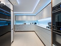 New modern kitchen with stainless steel appliances