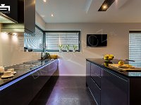 Dark furniture in kitchen