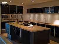 Modern trendy design black wooden kitchen