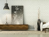 Loft Living and brick wall / 3D Render Image